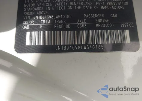 2020 Nissan Rogue Sport Sv Fwd Xtronic Cvt z USA, uszkodzony, nr VIN JN1BJ1CV8LW540185